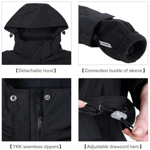 CAMEL CROWN Women's Waterproof 3-in-1 Winter Ski Jacket