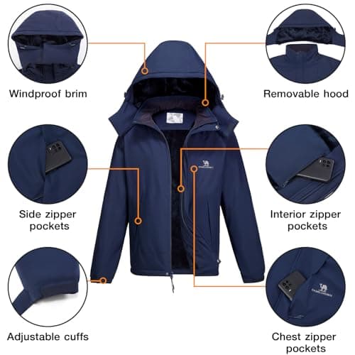 CAMEL CROWN Men's Winter Waterproof Ski Jacket