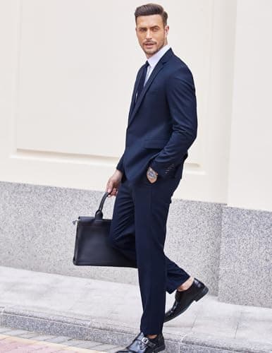 COOFANDY Men's 2-Piece Slim Fit Tuxedo Suit with Blazer Jacket