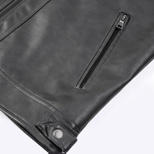 Trendy Mens Motorcycle PU Leather Stand Collar Windbreaker Jacket