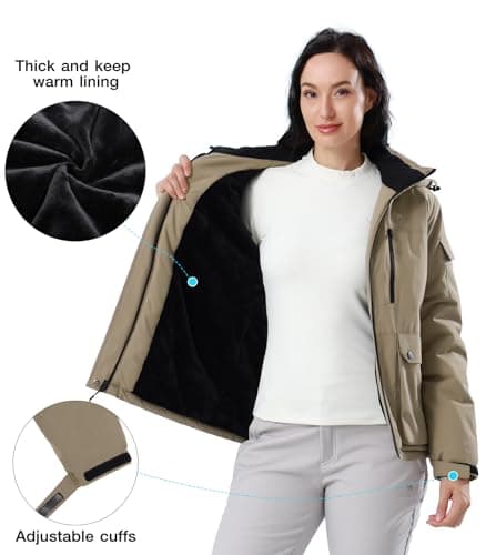 CAMEL CROWN Women's Waterproof Winter Ski Jacket