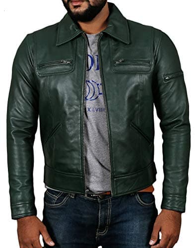 Laverapelle Men's Genuine Lambskin Leather Black Biker Jacket