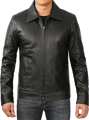 Blingsoul Premium Lambskin Leather Jacket for Men - Classic Biker Style