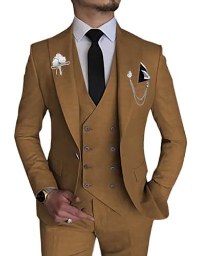 Slim Fit Double Breasted Men's Suit for Wedding and Events