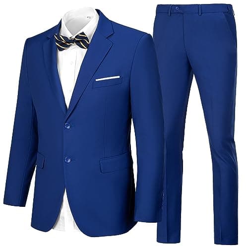 CAZUOYI Mens Slim Fit Prom & Business 2-Piece Suit Jacket & Pants Set