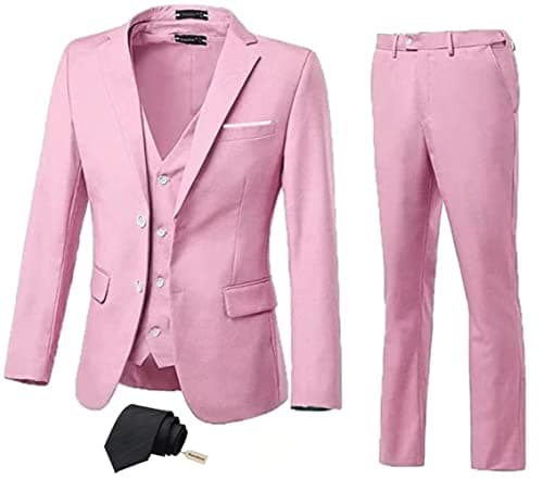 Slim Fit 3-Piece Men's Business Suit for Wedding, Prom, and Business Events