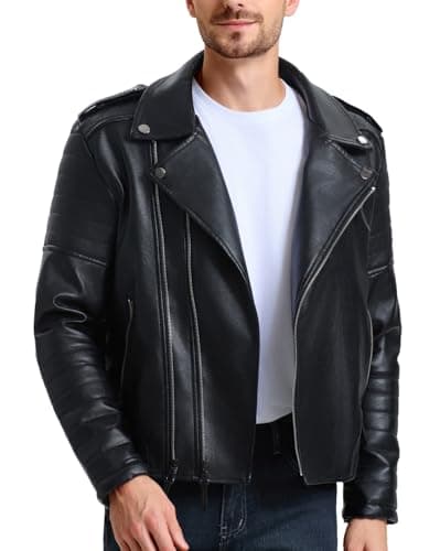 WULFUL Men's Leather Jackets Global Recycled Standard
| Faux Bomber Jacket for Men Global Recycled Standard
| Motorcycle Lapel Asymmetric Zip-Up Slim Fit Biker Coat Global Recycled Standard