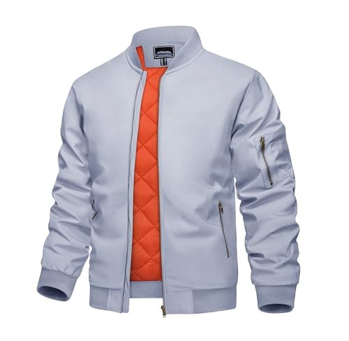 KEFITEVD Men's Windproof Bomber JacketWarm Winter Full Zip Coats