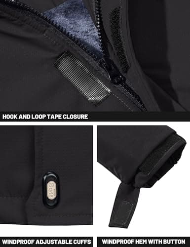TACVASEN Men's Winter Water-Resistant Fleece Snow Ski Military Tactical Parka Jacket Raincoat