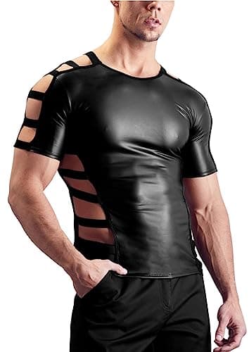 MALE SHINY PATENT LEATHER JACKET SLIM FIT NIGHTCLUB PARTY WEAR