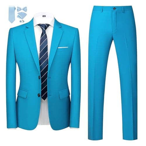 MOGU Men's Slim Fit Prom Tuxedo 2-Piece Suit (Jacket + Pants)