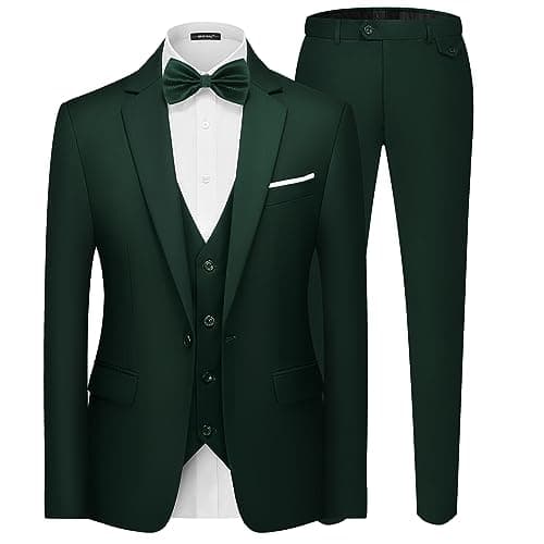 MAGE MALE Men's 3-Piece Slim Fit Suit Set: Elegant Blazer, Vest, and Pants