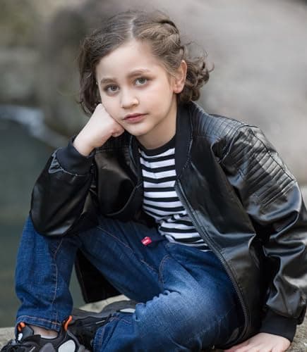 TLAENSON Boys' Faux Leather Motorcycle Jackets for Toddler to 12-Year-Old Kids