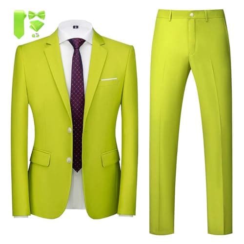 MOGU Men's Slim Fit Prom Tuxedo 2-Piece Suit (Jacket + Pants)