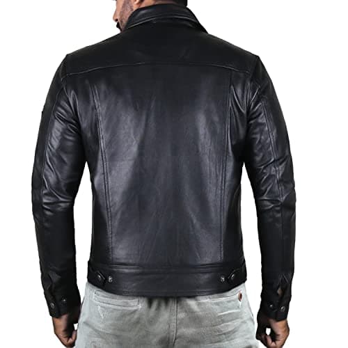 Laverapelle Men's Genuine Lambskin Leather Black Biker Jacket
