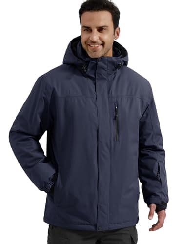 Men's Waterproof Ski Snow Jacket with Hood