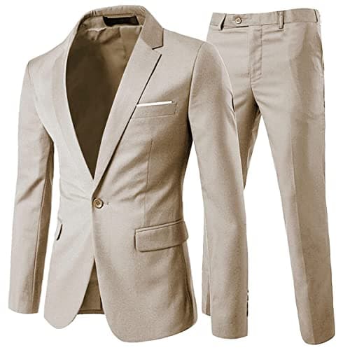 Cloudstyle Men's Slim Fit 1 Button Dress Suit