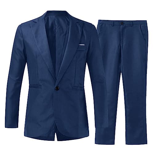 BIFUTON Men's Slim Fit 1-Button Tuxedo Suit for Party, Wedding, Business