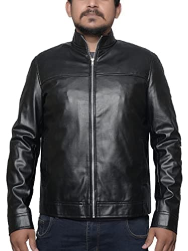 EASTIFIED Men's Slim Fit Lightweight Faux Leather Casual Motorcycle Jacket