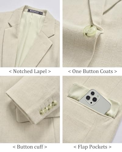 WULFUL Men's Lightweight Casual Blazer Suit Coat