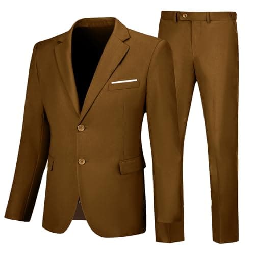 Elionm Men's Slim Fit 2-Piece Business Wedding Tuxedo Suit Jacket and Pants