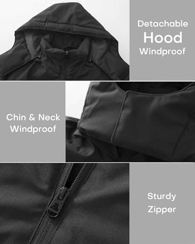 Boys' Winter Waterproof Windbreaker Coat with Removable Hood