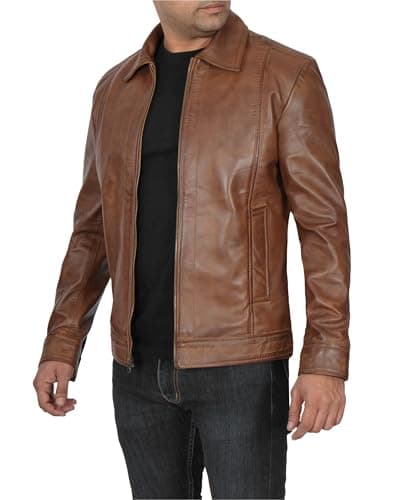 Blingsoul Premium Lambskin Leather Jacket for Men - Classic Biker Style