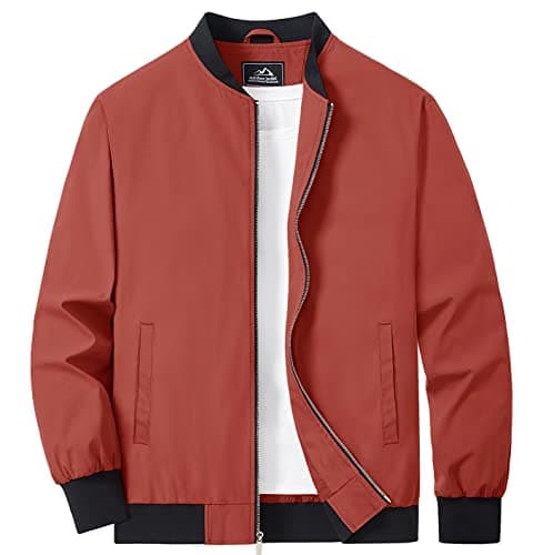 MAGCOMSEN Men's Lightweight Zip Up Windbreaker Coat with Pockets Spring Fall