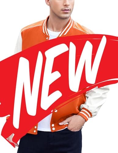 COOFANDY Mens Varsity Leather Sleeve Baseball Jacket Coat