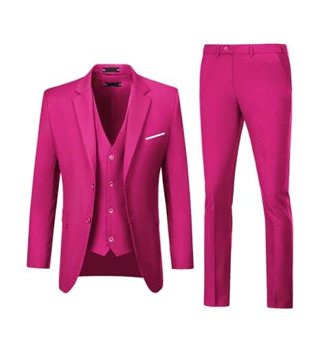 Diaryan Men's Slim Fit 3-Piece Wedding Suit Groomsmen Tuxedo