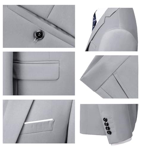 Diaryan Men's Slim Fit 3-Piece Wedding Suit Groomsmen Tuxedo