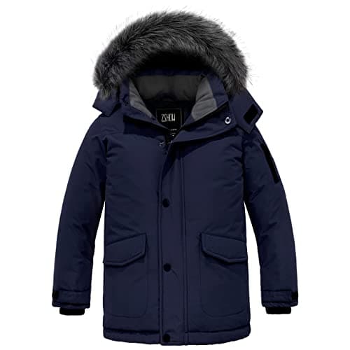 ZSHOW Boys' Warm Waterproof Hooded Winter Puffer Jacket