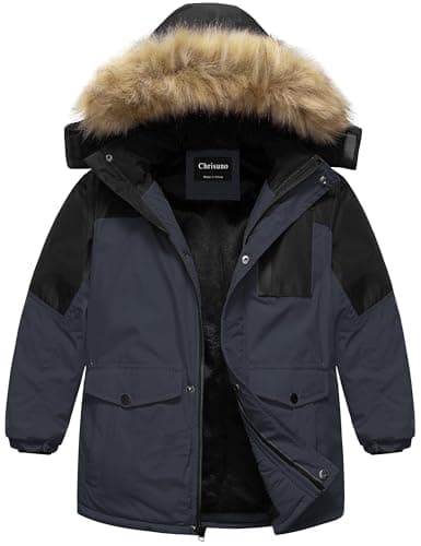 Chrisuno Boys' Waterproof Long Parka Winter Windbreaker Coat