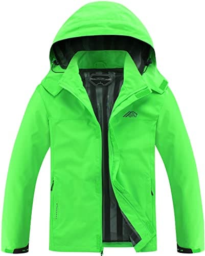 OTU Men's Lightweight Waterproof Hooded Rain Jacket for Hiking Travel
