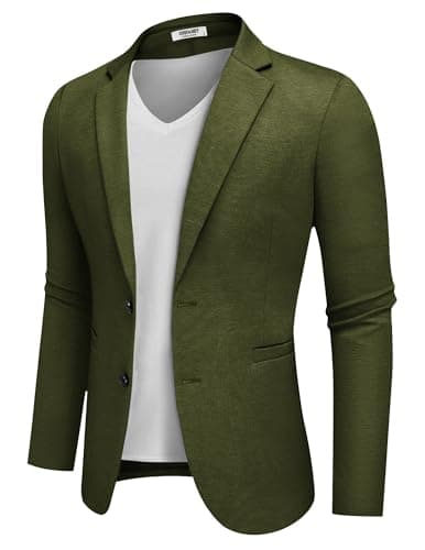 COOFANDY Men's Casual Two-Button Knit Blazer Lightweight Sport Coat Suit Jacket