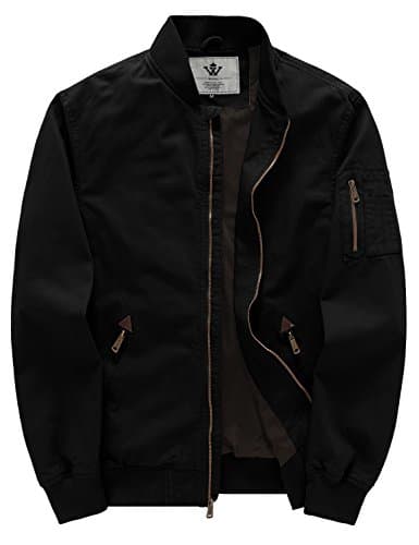 WenVen Men's Lightweight Cotton Flight Bomber Jacket