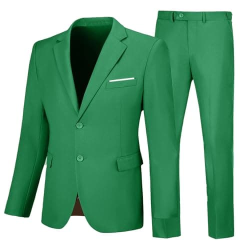 Elionm Men's Slim Fit 2-Piece Business Wedding Tuxedo Suit Jacket and Pants