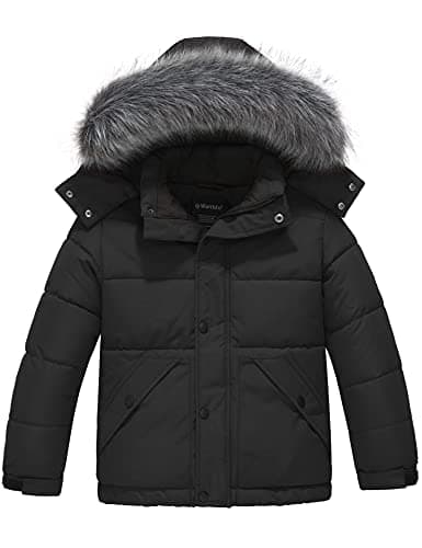 Wantdo Boys' Winter Waterproof Puffer Coat - Warm Fleece Jacket