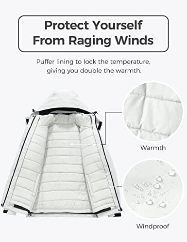 Wantdo Women's 3-in-1 Waterproof Winter Ski & Snowboarding Jacket