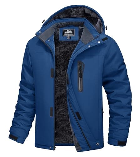 MAGCOMSEN Men's Water Resistant Winter Ski Snow Rain Jacket with Hood