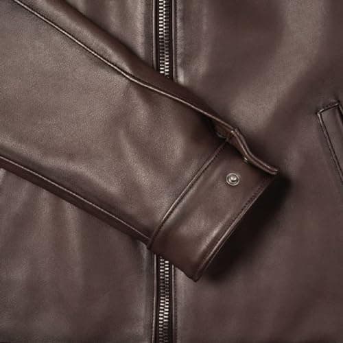 Classic Mens Genuine Lambskin Leather Jacket with Zip Out Liner
