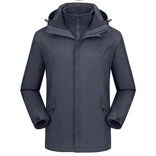CAMEL CROWN Men's 3 in 1 Waterproof Winter Snow Jacket Windproof Hooded