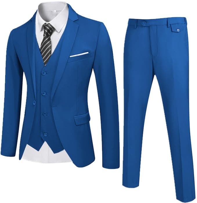 COOFANDY Men's 3 Piece Slim Fit Wedding Suit Set Groom Tuxedo
