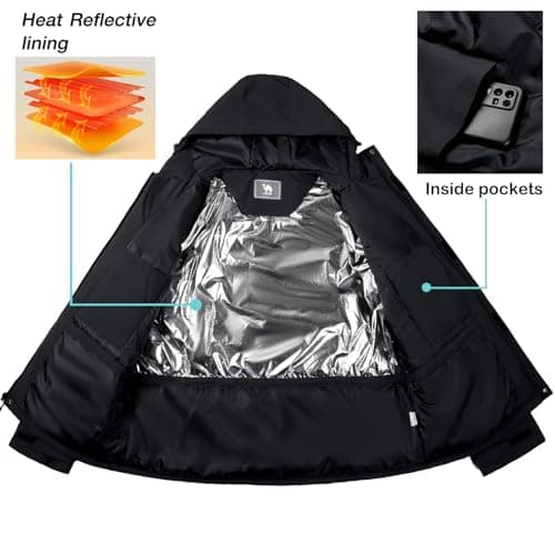 CAMEL CROWN Men's Waterproof Ski Jacket for Winter Hiking Rain Snow