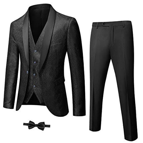 YND Men's Slim Fit Tuxedo Set with Shawl Collar Jacket & Pants