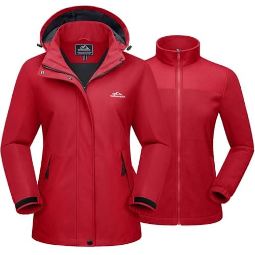MAGCOMSEN Women's 3-in-1 Water Resistant Ski Jacket Winter Snow Coat