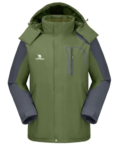 CAMELSPORTS Mens Winter Waterproof Snow Ski Jacket with Faux Fur Hood