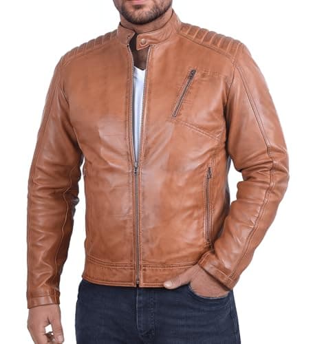 Vipzi Premium Soft Lambskin Motorcycle Jacket - Vintage Cafe Racer Style