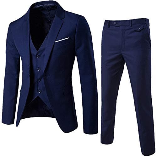 BIFUTON Men's Slim Fit 1-Button Tuxedo Suit for Party, Wedding, Business
