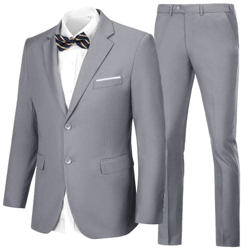 CAZUOYI Mens Slim Fit Prom & Business 2-Piece Suit Jacket & Pants Set
